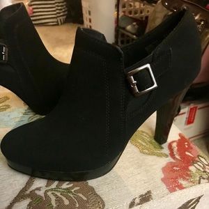 Black bootie heels